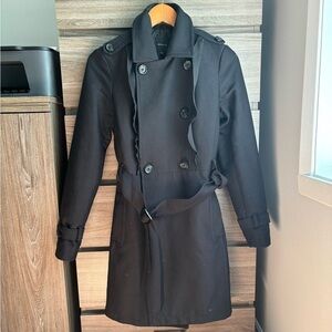 RW & CO Women Black Trench Coat Fall / Spring